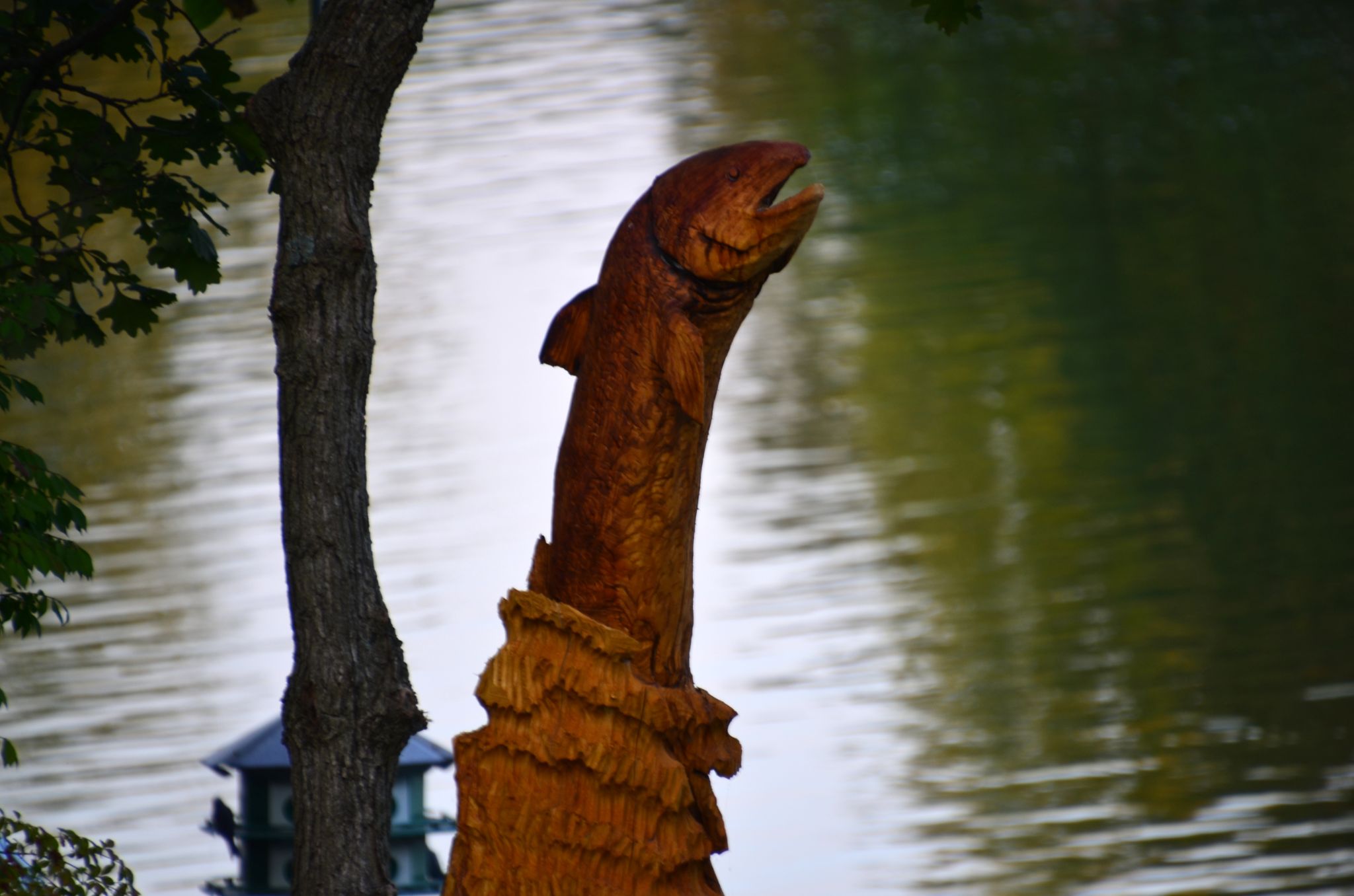 A new carving on the lake
